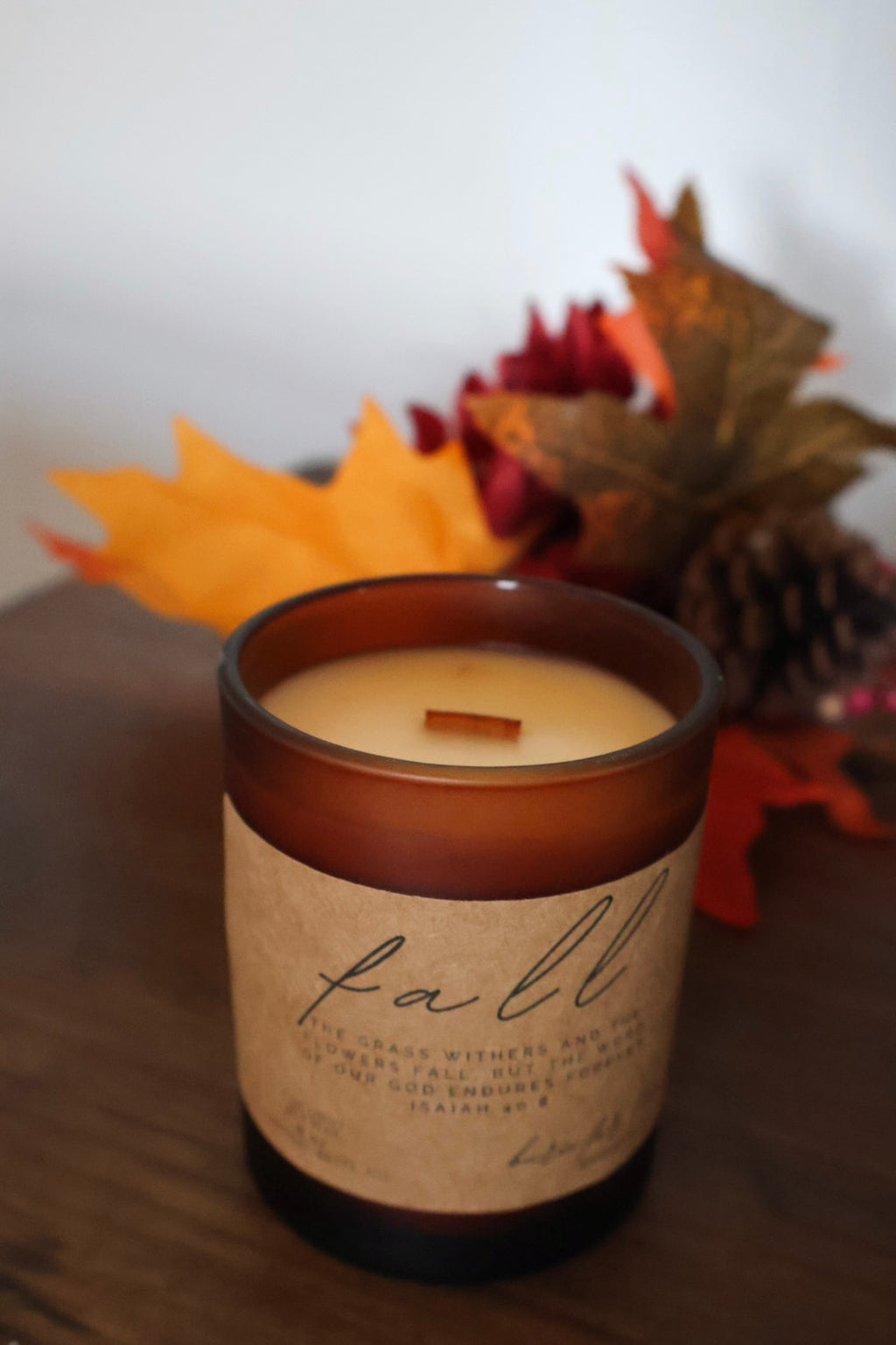 FALL Isaiah 40:8 Candle