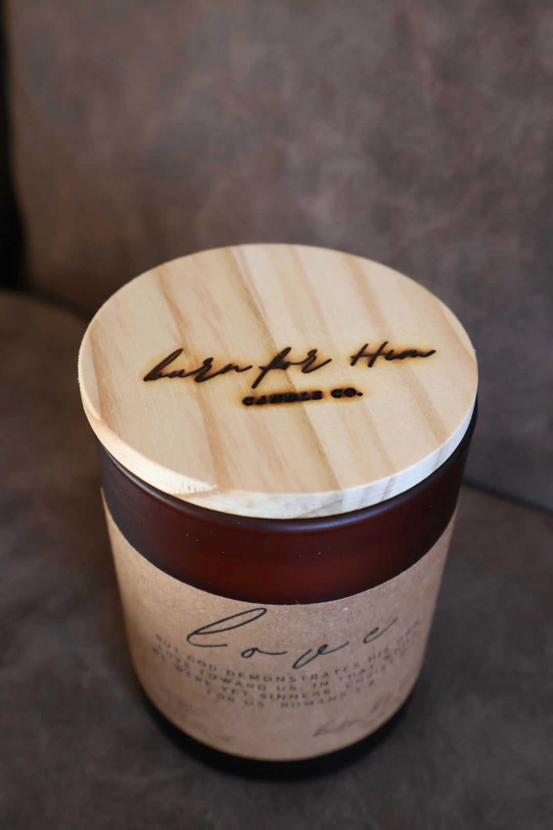 LOVE Romans 5:8 Candle