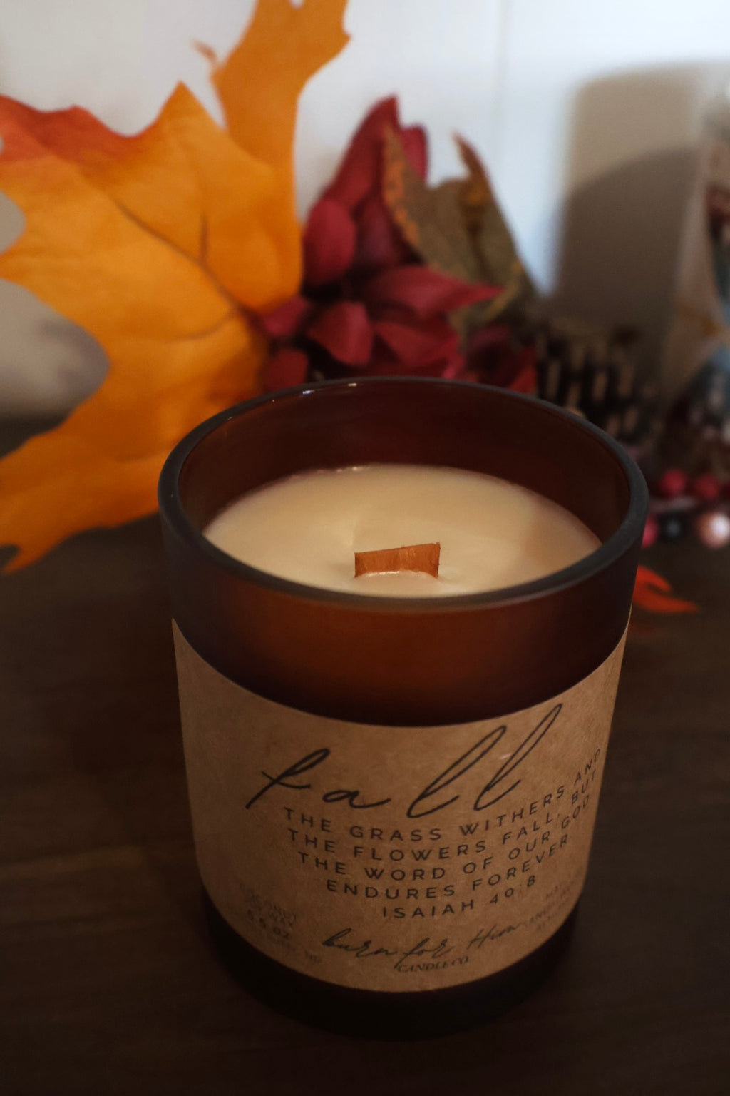 FALL Isaiah 40:8 Candle