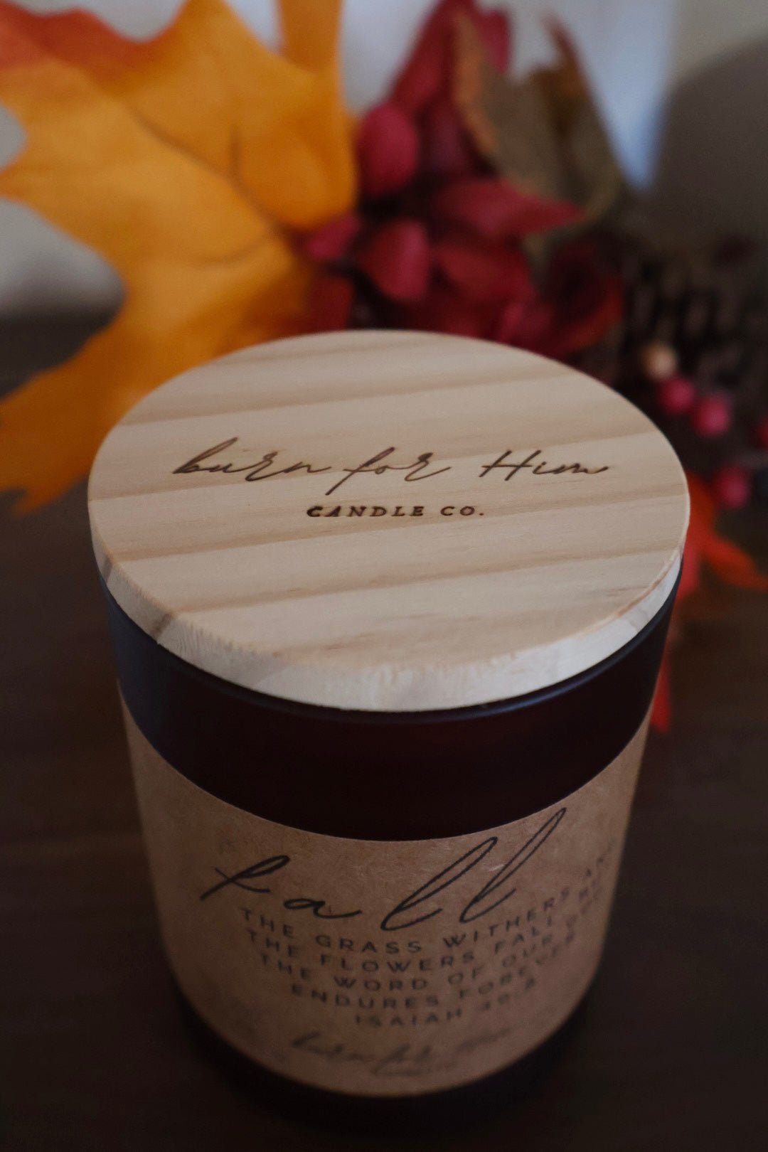 FALL Isaiah 40:8 Candle